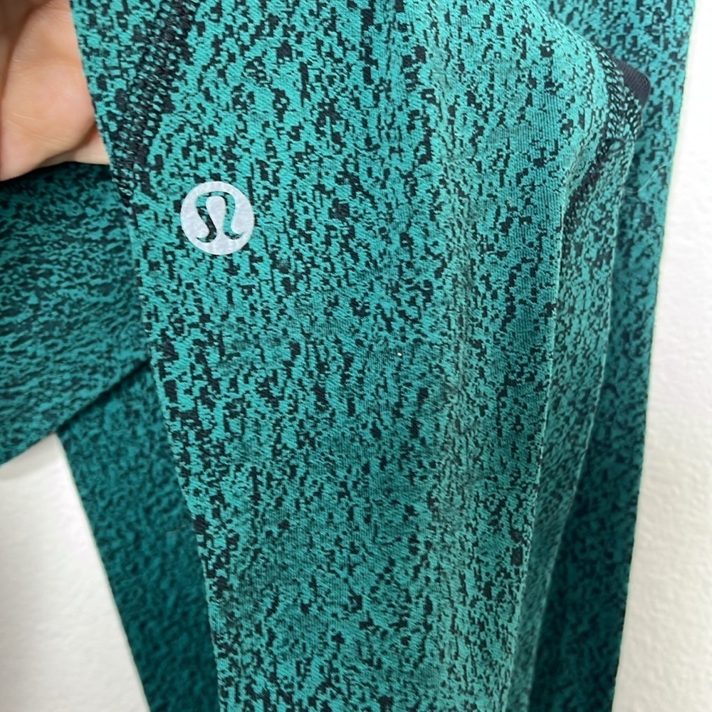 Lululemon Inspire Tight Power Luxtreme Spray Jacquard Green Leggings Women Sz 4 - Picture 4 of 5